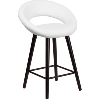 Flash Furniture CH-152551-WH-VY-GG Kelsey Series 24" High Contemporary White Vinyl Counter Height Stool